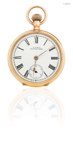 A 10ct gold Waltham open faced pocket watch