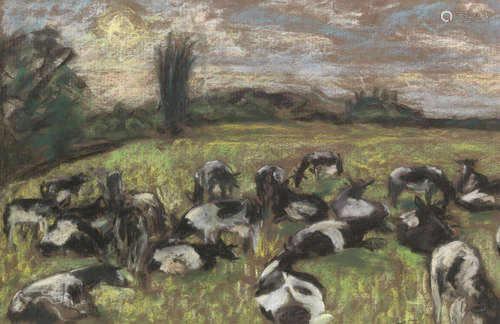 Cattle in Landscape Paul Maze(French, 1887-1979)