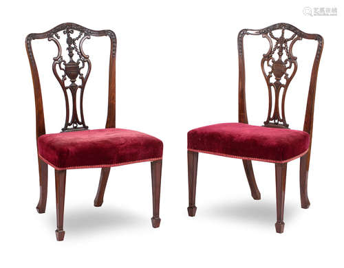 A set of eight late 19th/early 20th century mahogany dining chairs, in the 18th century manner