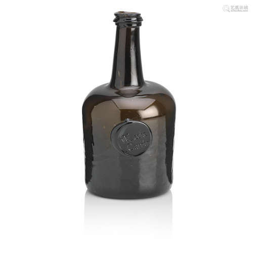 Circa 1760 A sealed wine bottle