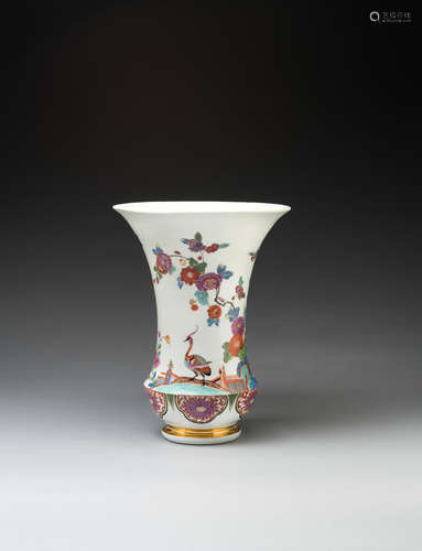 A Meissen Augustus Rex flared beaker vase, circa 1730