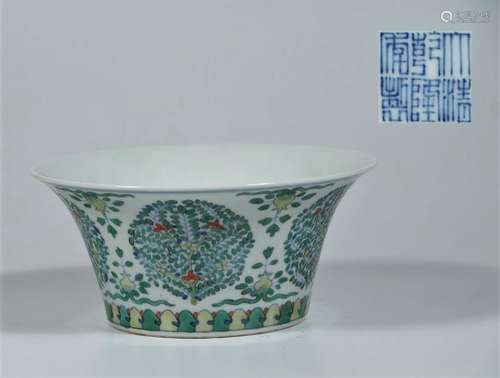 Doucai Porcelain Flower Bowl With Mark