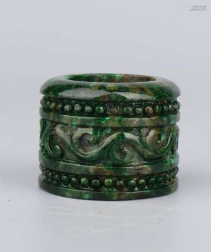 Carved Jadeite Archers Ring