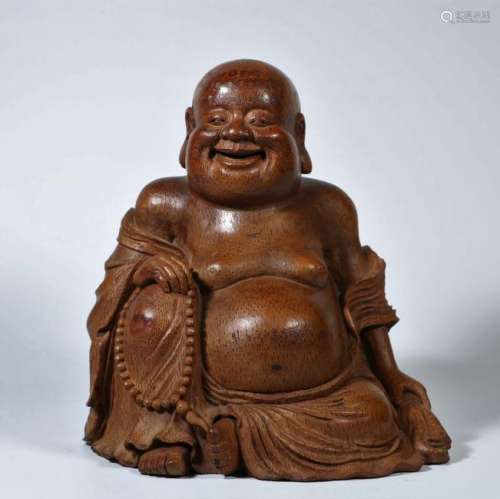 A Carved Bamboo Root Buddha