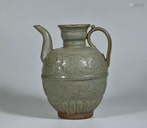 A Carved Celadon Porcelain Water Pot