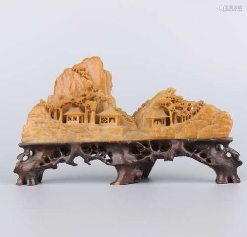 Carved Soapstone Mountain and Village