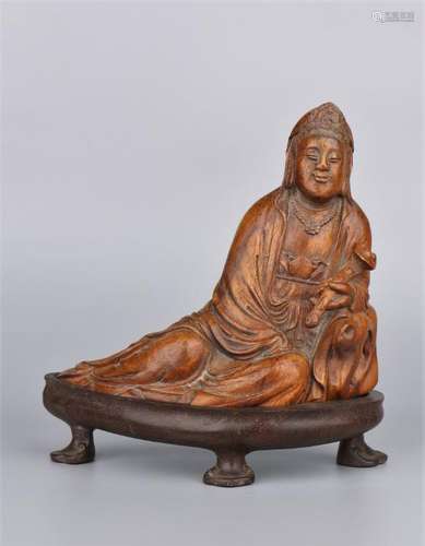 Huanghuali Figure Holding A Ruyi