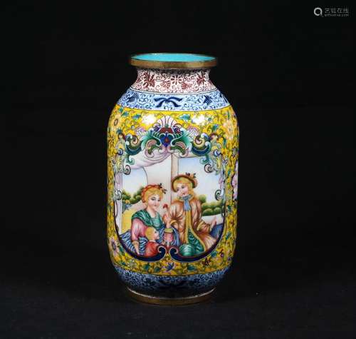 A cloisonne Enameled Bronze Vase