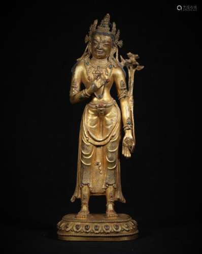 A Gilt Bronze Figure Of GUANYIN