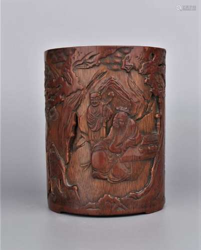 Carved Bamboo Brush Pot