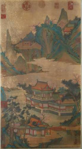 Chinese Scroll Painting OF Landscape By Chou Ying