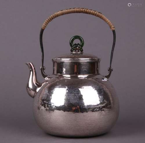 Japanese Silver Tea Pot With Mark