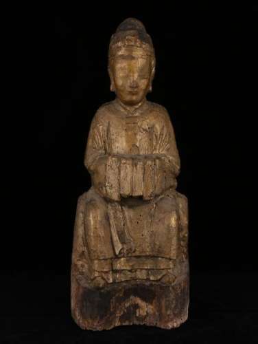 Ming Dynasty Carved Wood Figure