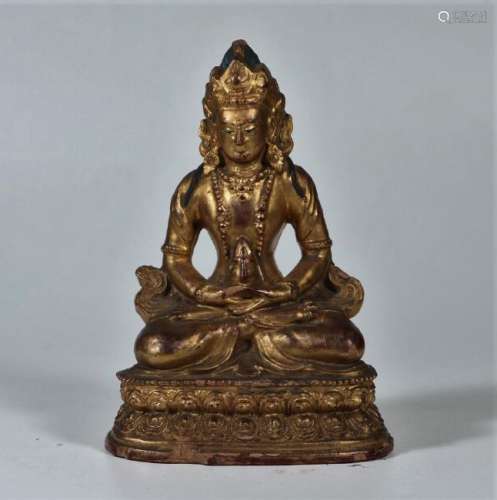 A Gilt Bronze Figure of Amitayus