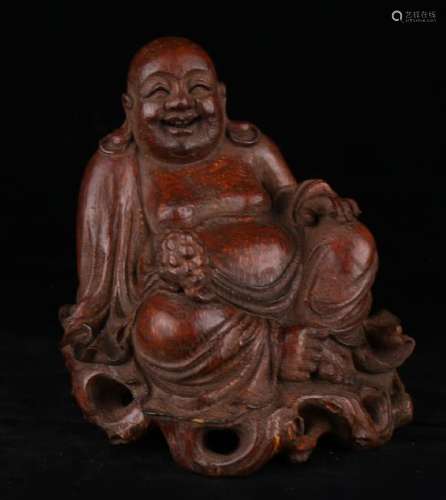Carved Wood Figure Of Buddha