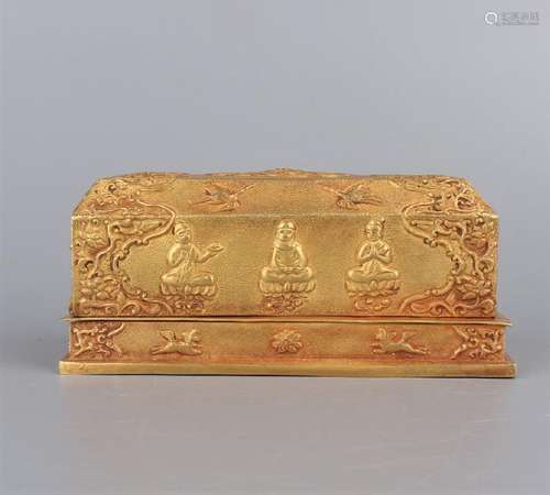 Pure Gold Rectangular Covered Box