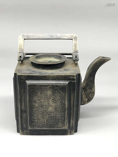 A Chinese Bronze Tea Pot