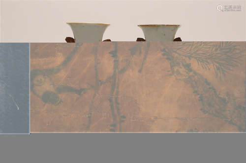 A Pair of Chinese Famille-Rose Porcelain Wall Vases