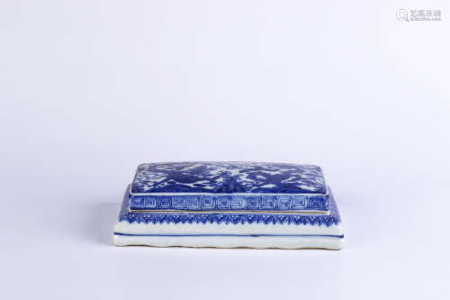 A Chinese Blue and White Porcelain Ink Stone