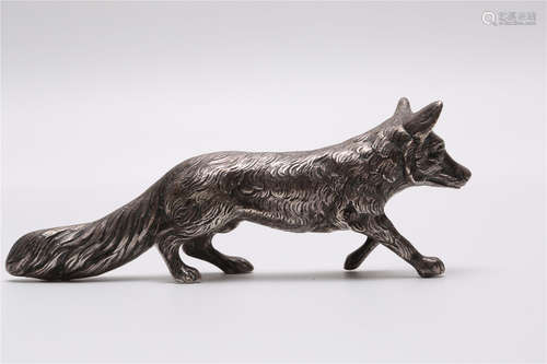 A Chinese Silver Fox Decoration