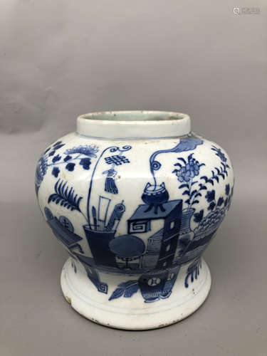 A Chinese Blue and White Porcelain Jar