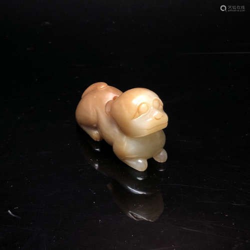 A Chinese Carved Jade Dog