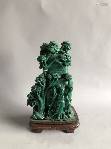 A Chinese Carved Malachite Vase