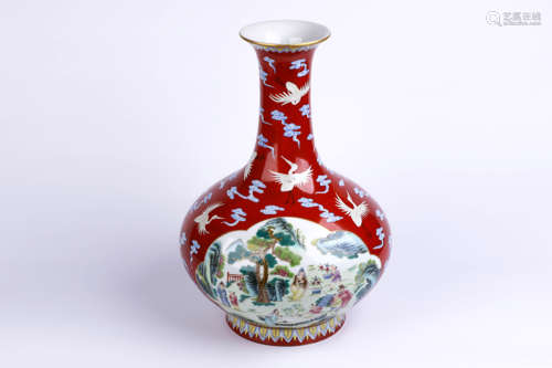 A Chinese Famille-Rose Porcelain Vase