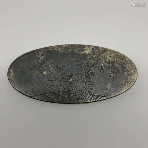 A Chinese Bronze Ink Cake Box