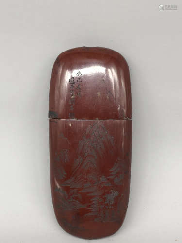 A Chinese Lacquer Glasses Case