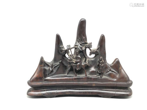 A Chinese Carved Rosewood Decoration
