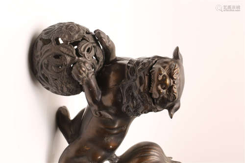 A Chinese Bronze Foo-Dog