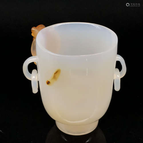 A Chinese Carved Agate Cup