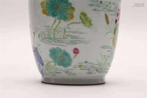 A Chinese Famille-Rose Porcelain Vase