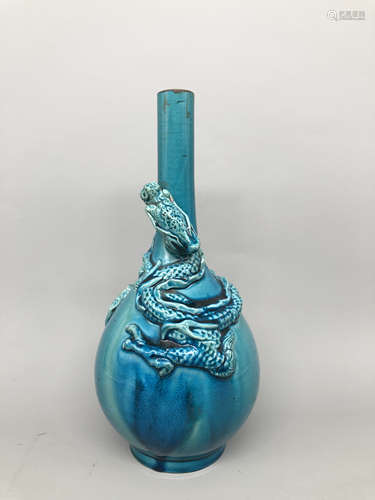 A Chinese Blue Glazed Porcelain Vase