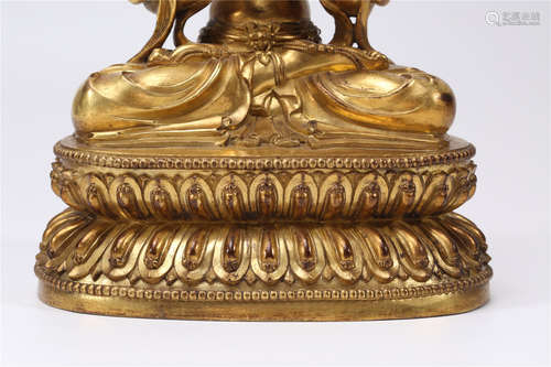 A Chinese Gilt Bronze Buddha