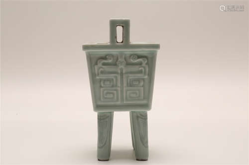 A Chinese Celadon Porcelain Incense Burner