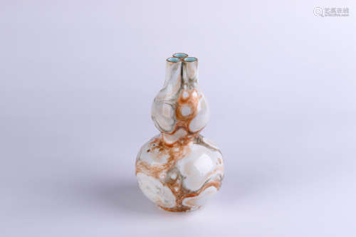 A Chinese Famille-Rose Porcelain Double Gourd Vase