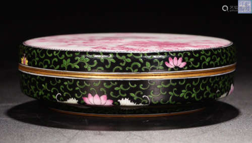 A QIANLONG MARK LANDSCAPE PATTERN BOX