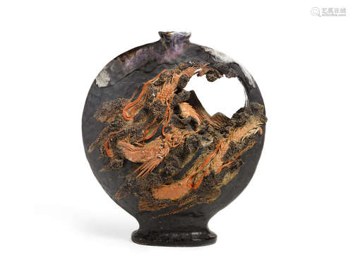 A Sumidagawa pottery vase  By Inoue Ryosai, active 1875-1900