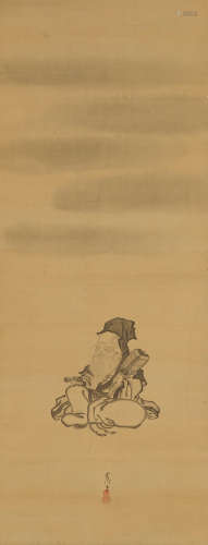 After Kano Tsunenobu (1636-1713)  Landscape/Junrojin/Landscape  Edo Period (18th/19th century)