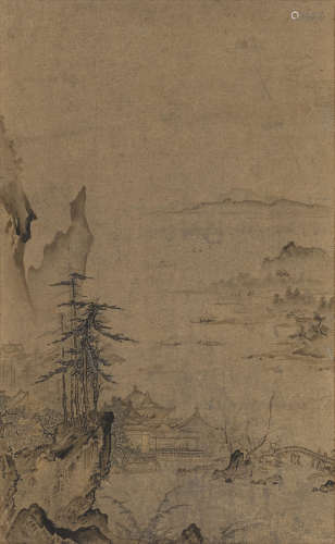 After Shubun (15th/16th Century)  Chinese Landscape with Villa  Late Muromachi Period