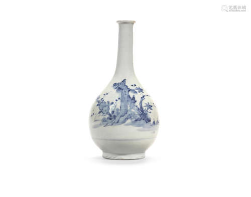 A blue and white bottle   Late Joseon dynasty/early 20th century