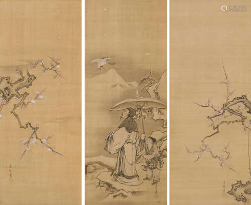 Kano School (19th century)  Prunus/Chinese Sage/Prunus