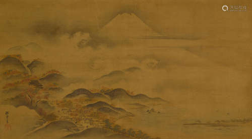 Kano Tanjo (1706-1756)  Landscape with Mount Fuji Edo period (18th/19th century)
