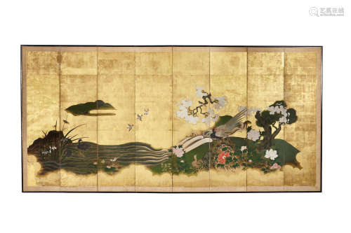 Anonymous Kano School (Edo period)  Birds in a Flowering Landscape