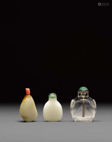 A group of three snuff bottles  19th century and later