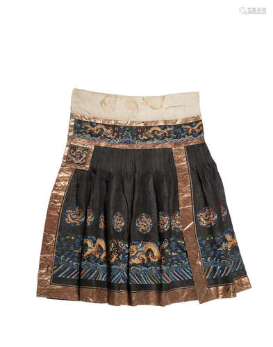 An embroidered gauze skirt from a formal court summer chaofu  19th century