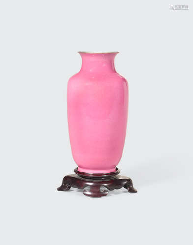 A pink glazed baluster vase  Yongzheng mark, Republic period