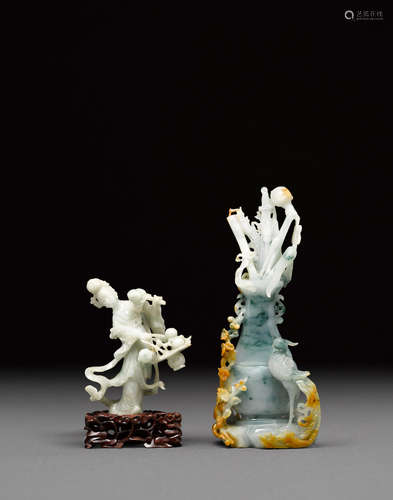 Two jadeite carvings   20th century